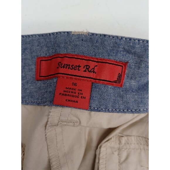 Sunset Rd Womens Bermuda Kakhi Shorts Sz 16 Beige Zip Pockets NWT - Picture 8 of 9